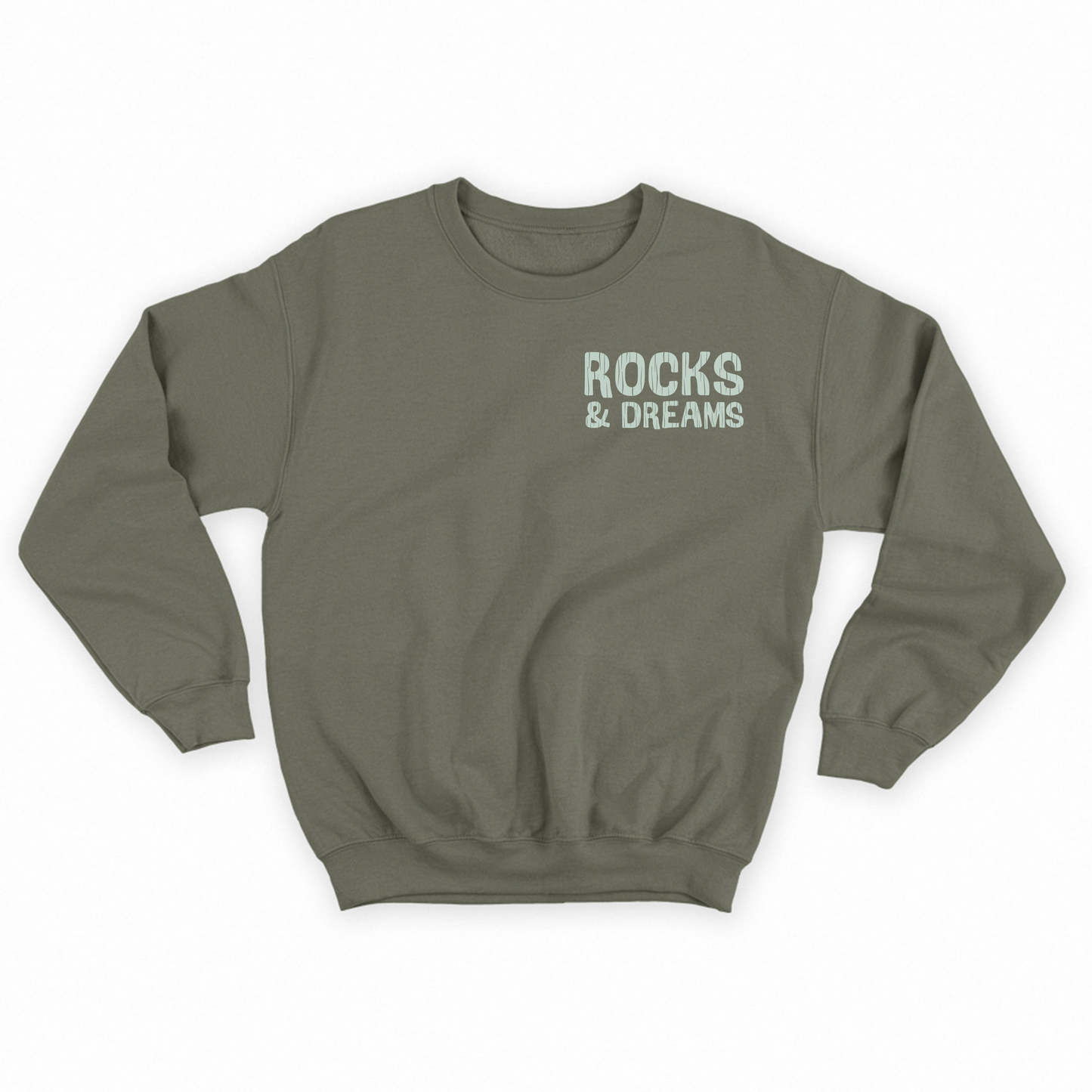 "Rocks & Dreams" Grey Green Sweatshirt