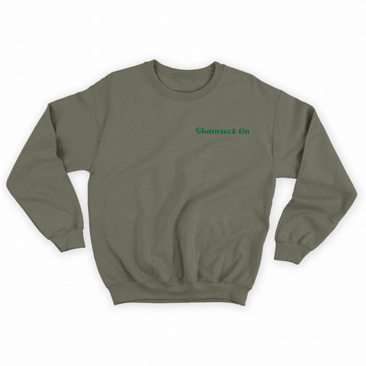 Shamrock On Dark Green Sweatshirt