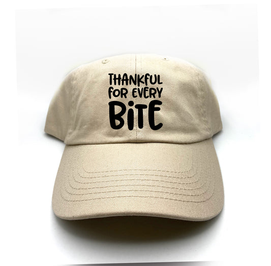 Thankful for Every Bite Black Dad Hat