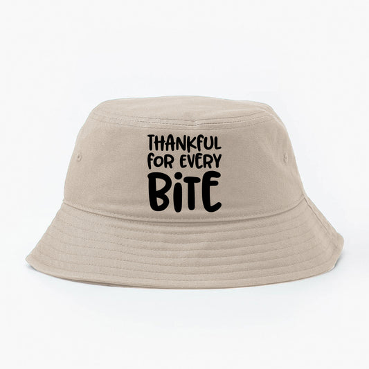Thankful for Every Bite Black Bucket Hat