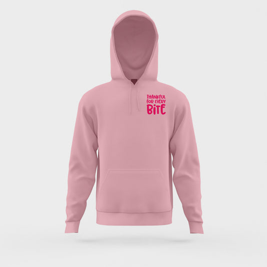 Thankful for Every Bite Dark Pink Hoodie