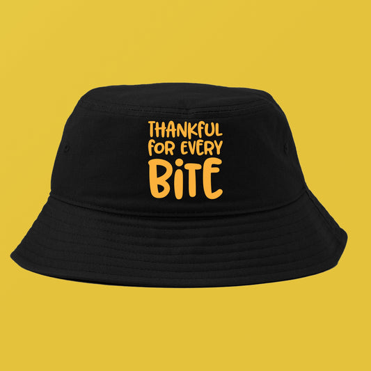 Thankful for Every Bite Yellow Bucket Hat