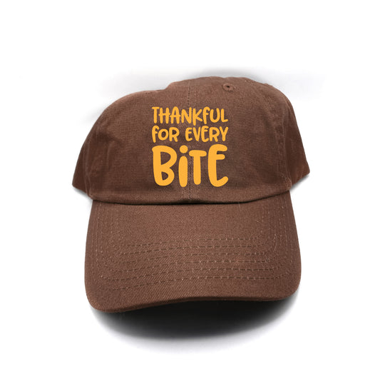 Thankful for Every Bite Yellow Dad Hat