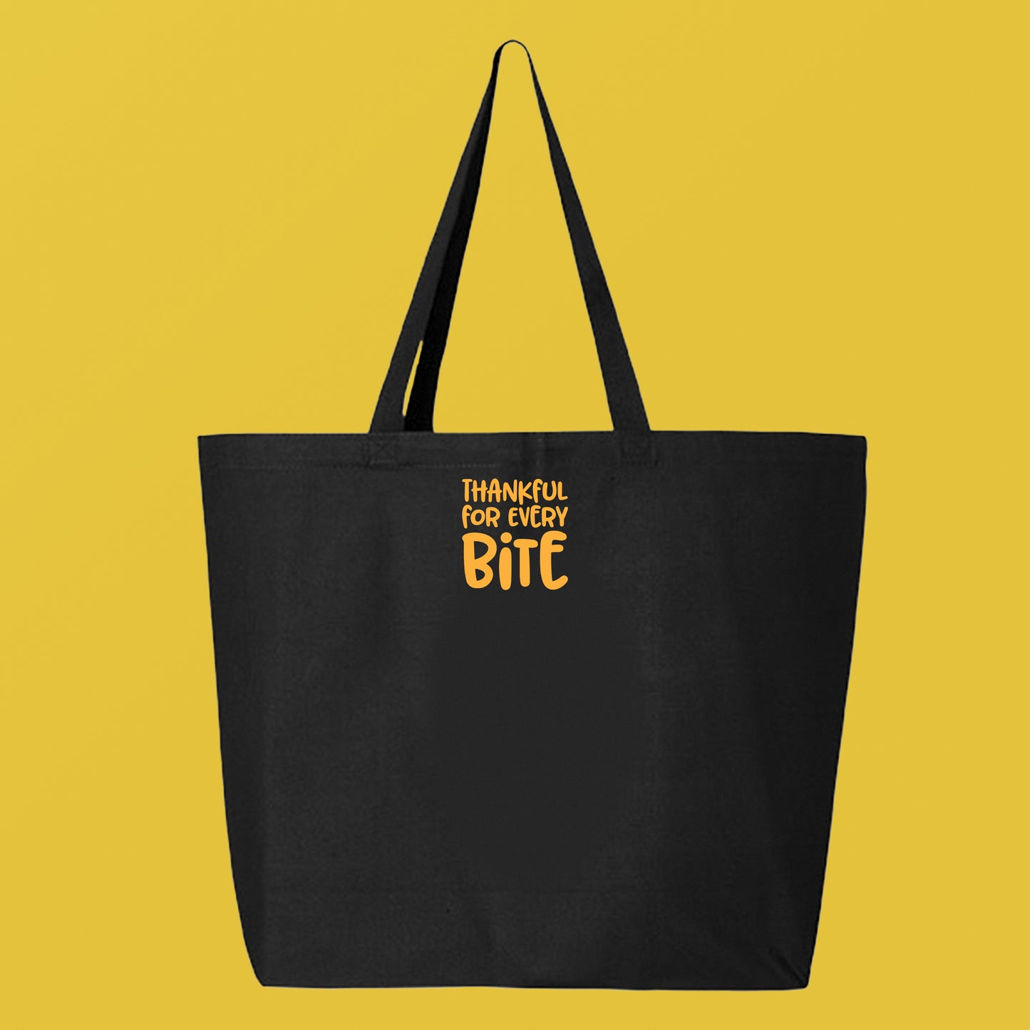Thankful for Every Bite Yellow Tote Bag