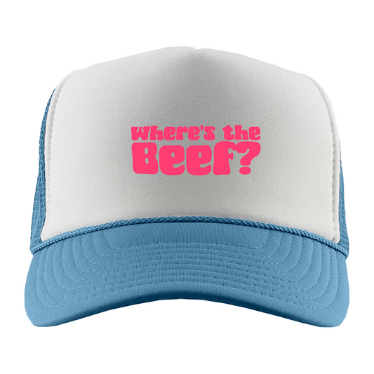 Where's the Beef? Pink Foam Trucker Hat