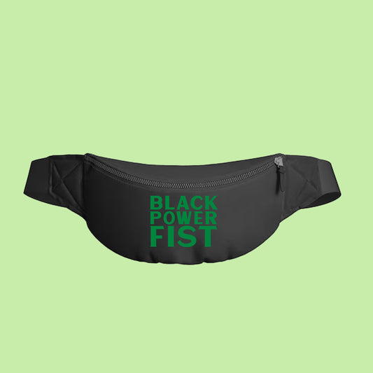 Black Power Fist Green Fanny Pack