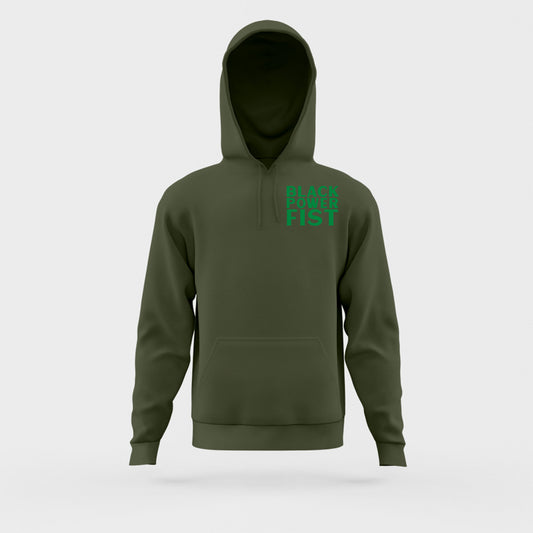 Black Power Fist Green Hoodie