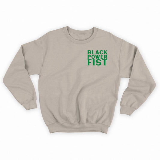 Black Power Fist Green Sweatshirt