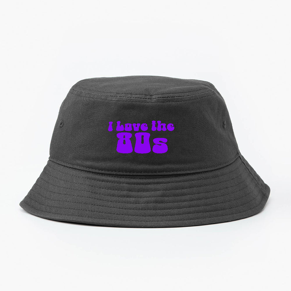 I Love the 80s Purple Bucket Hat