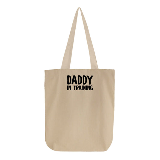 daddy in training black tote bag