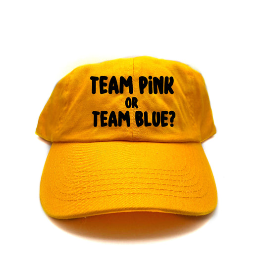 Team Pink or Team Blue? Black Dad Hat