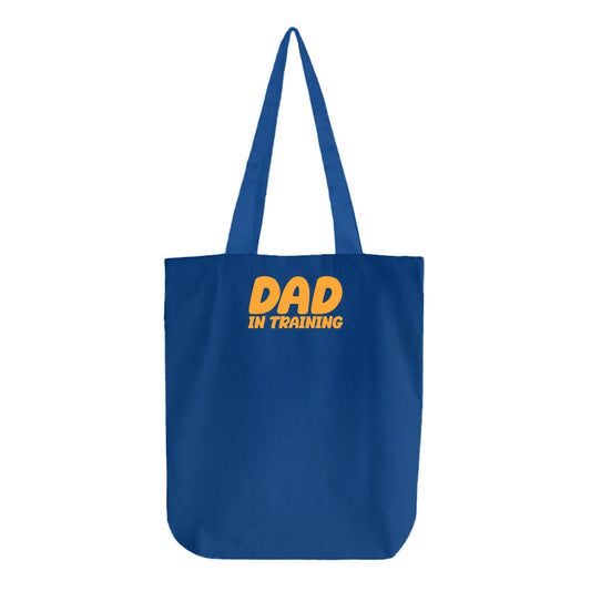 dad in training yellow tote bag