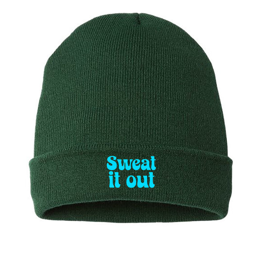 Sweat it Out Cyan Beanie