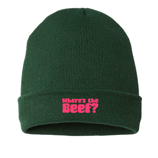 Where's the Beef? Pink Beanie