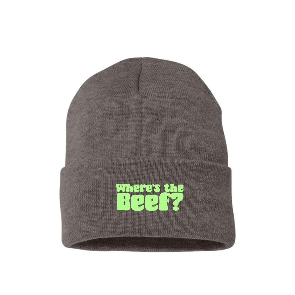 Where's the Beef? Green Beanie