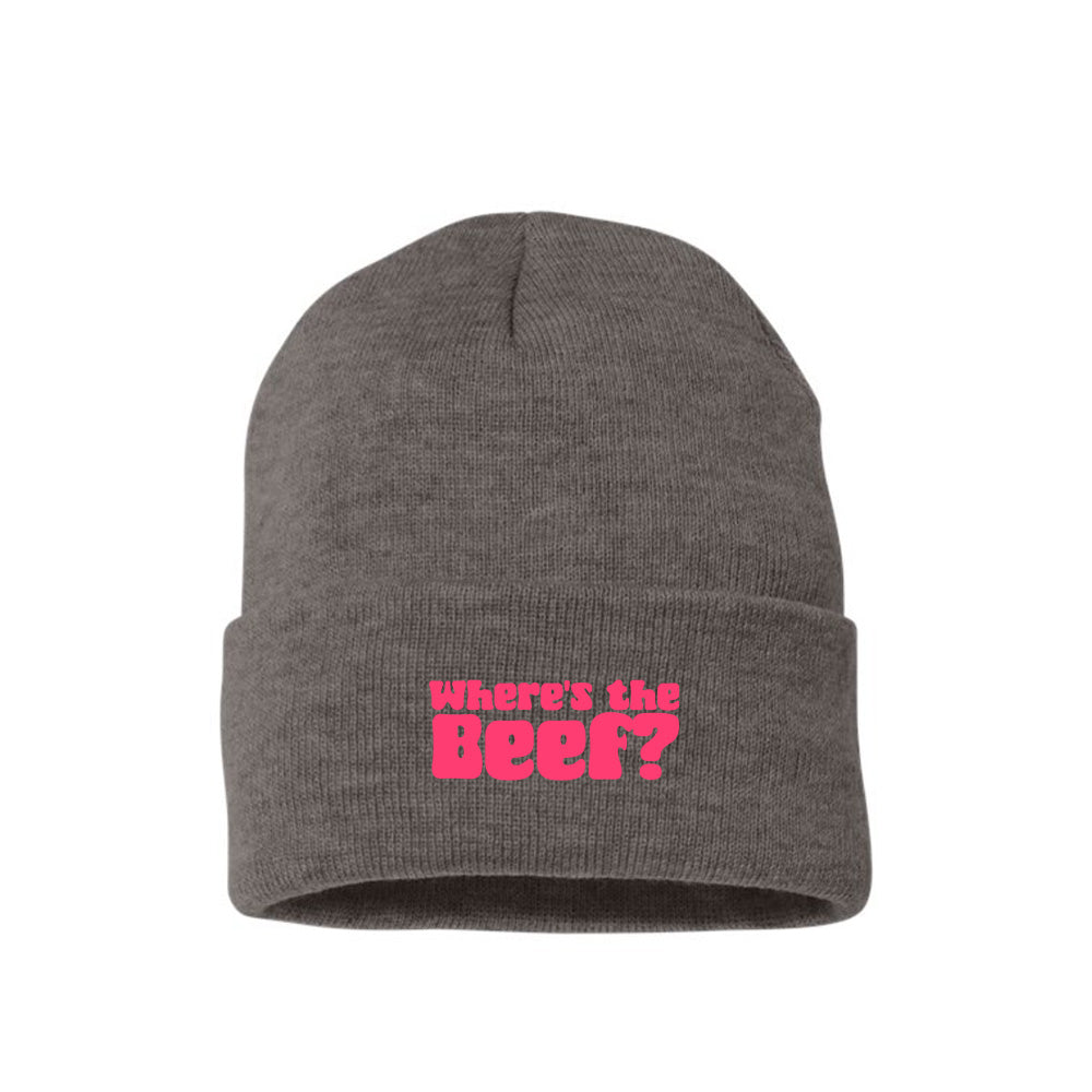 Where's the Beef? Pink Beanie