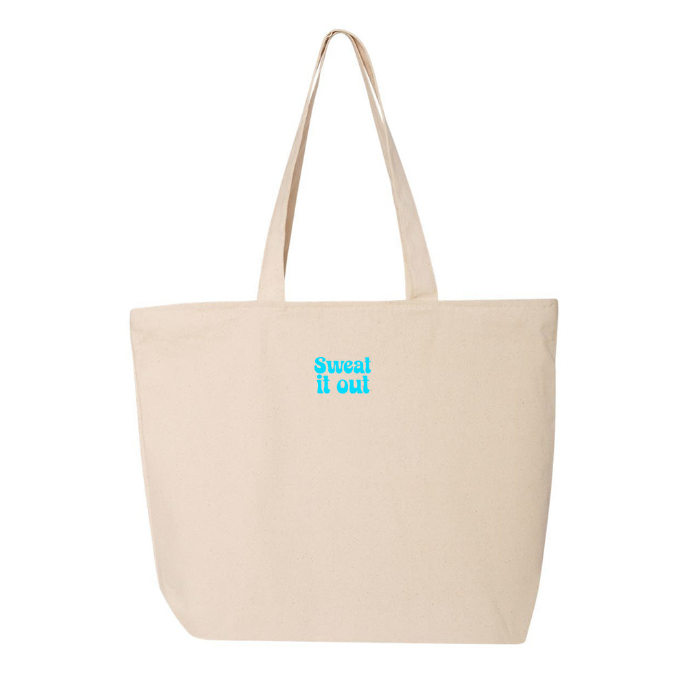 Sweat It Out Cyan Tote Bag