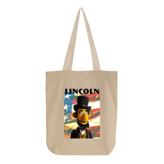 lincoln muppet flag tote bag
