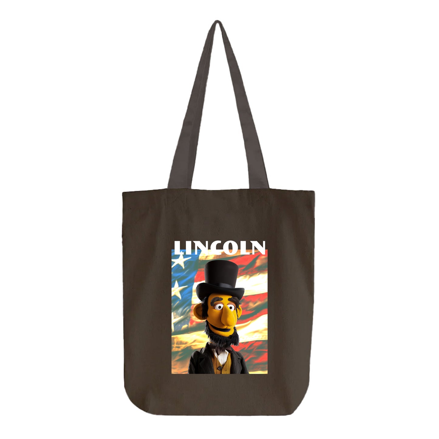 lincoln muppet flag tote bag