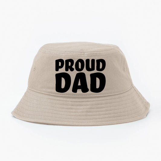 Proud Dad Black Bucket Hat