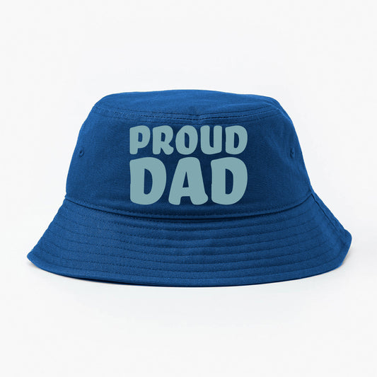 Proud Dad Blue Gray Bucket Hat