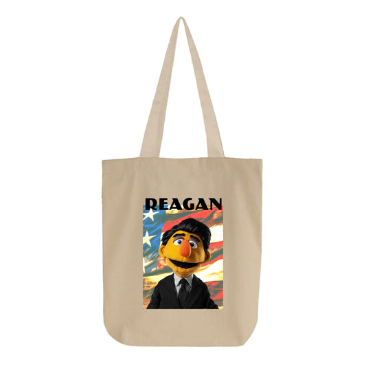 reagan muppet flag tote bag
