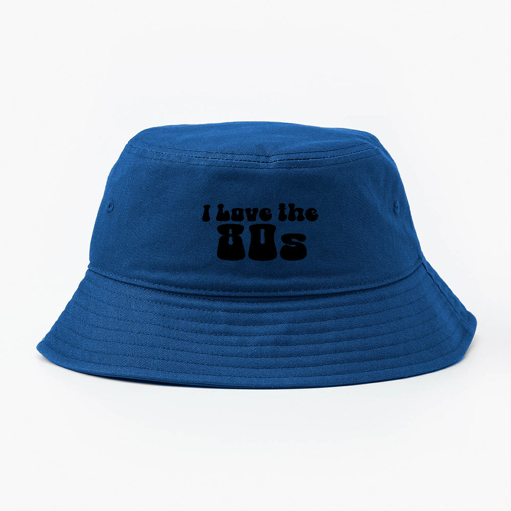I Love the 80s Black Bucket Hat