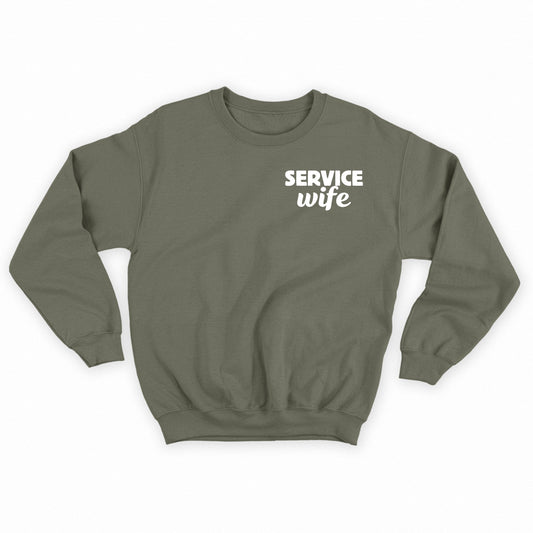 Service Wife White Sweatshirt