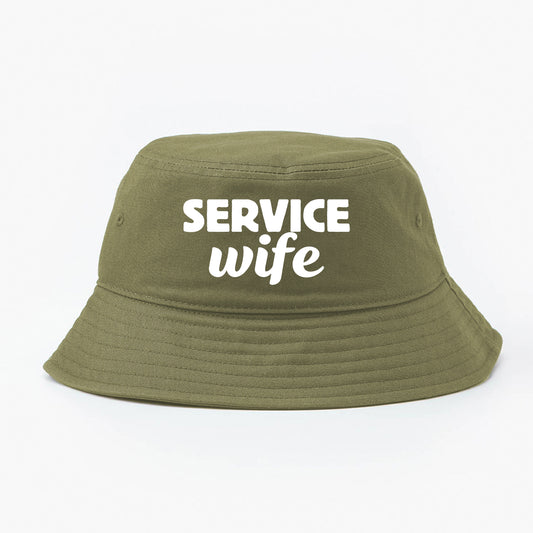 Service Wife White Bucket Hat