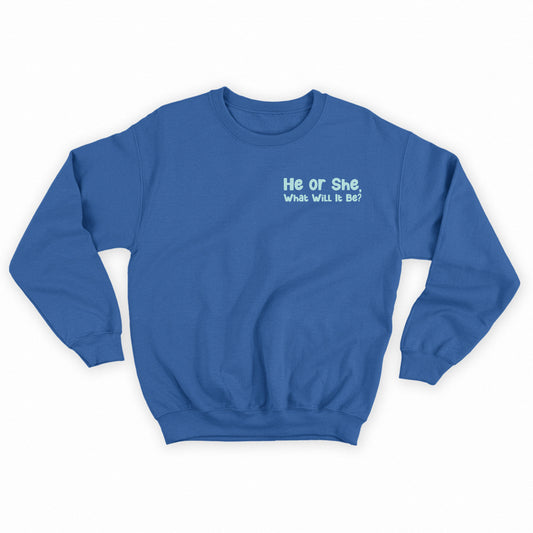 He or She, What Will It Be? Teal Sweatshirt