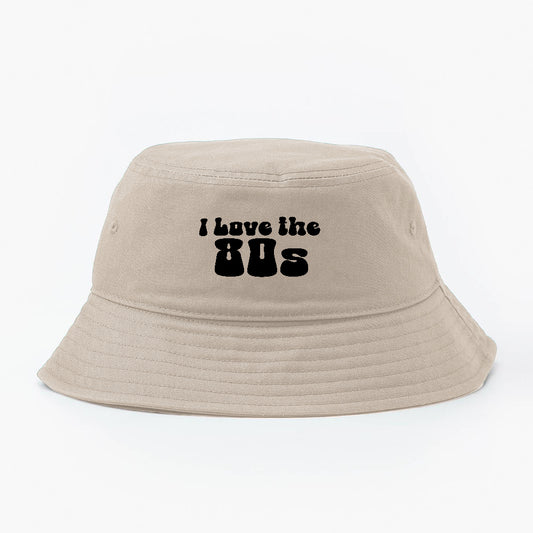 I Love the 80s Black Bucket Hat