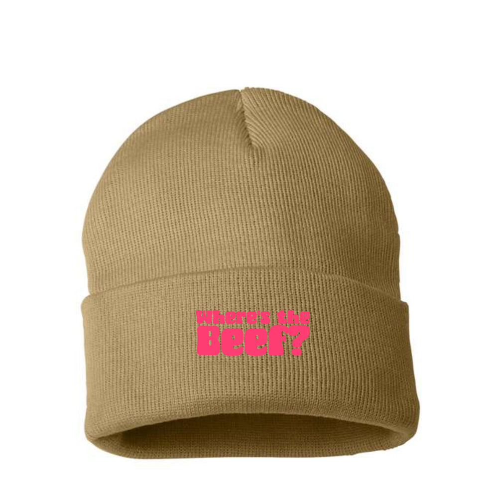 Where's the Beef? Pink Beanie