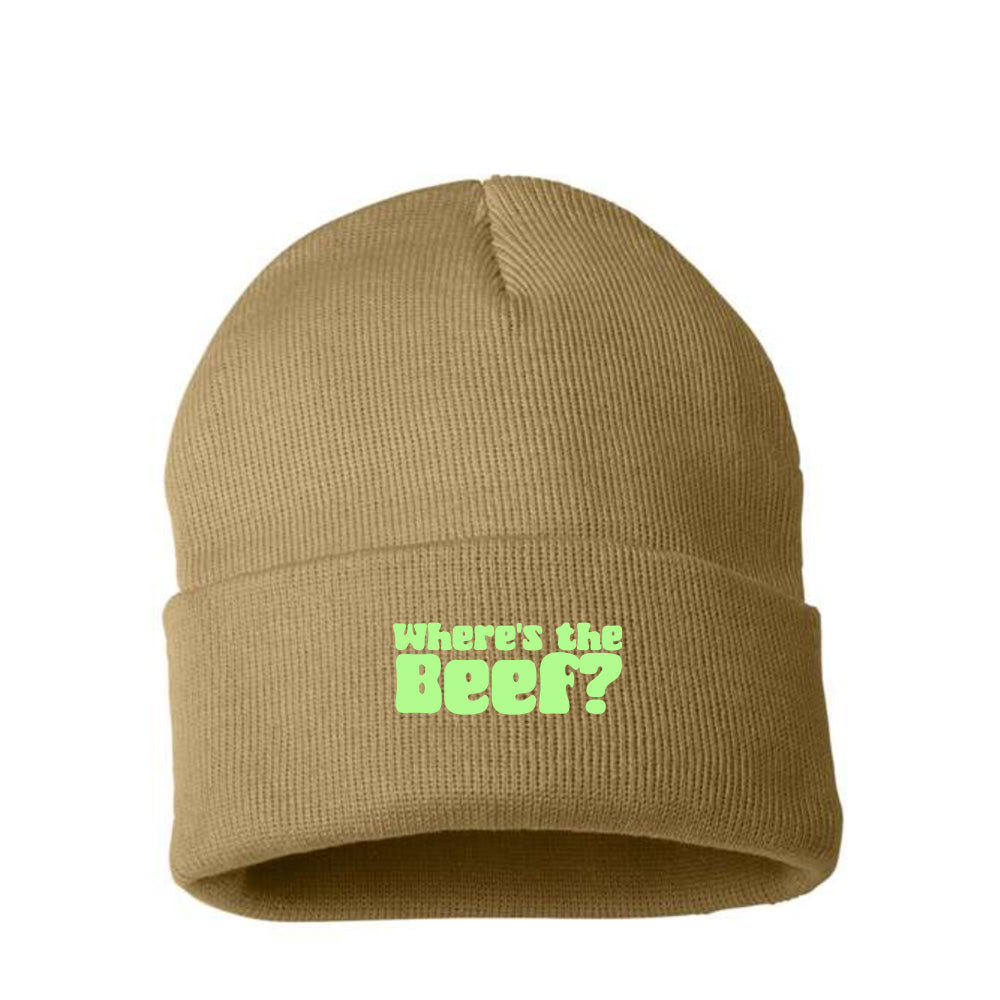 Where's the Beef? Green Beanie