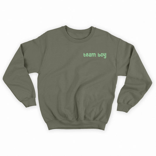 team boy green sweatshirt