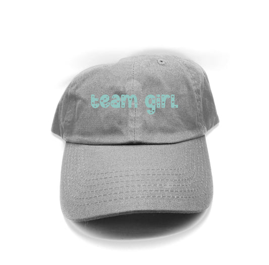 team girl teal dad hat