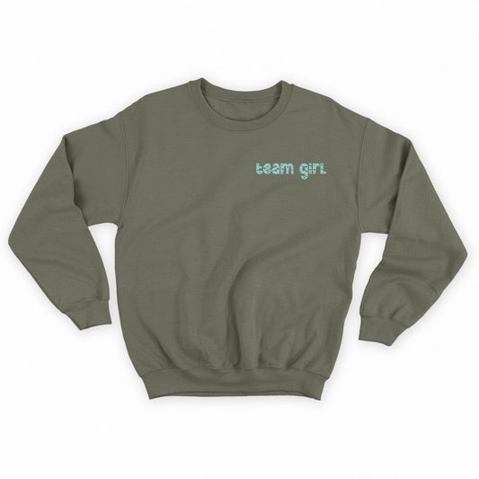 team girl teal sweatshirt