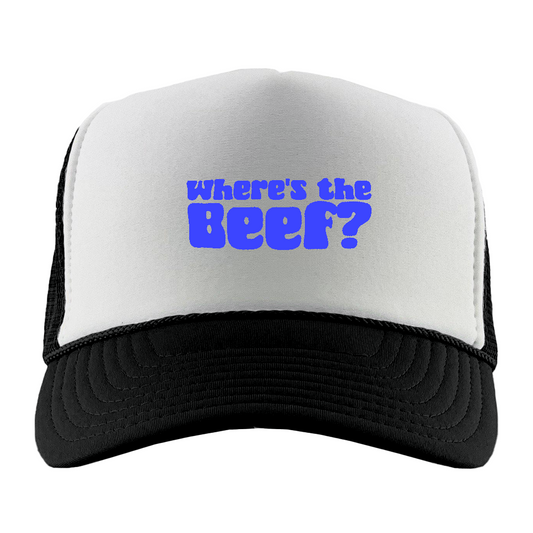 Where's the Beef? Blue Foam Trucker Hat