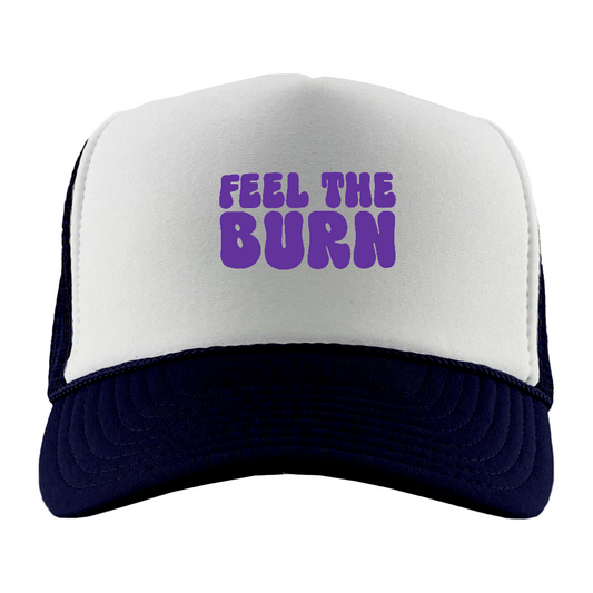 Feel The Burn Purple Foam Trucker Hat