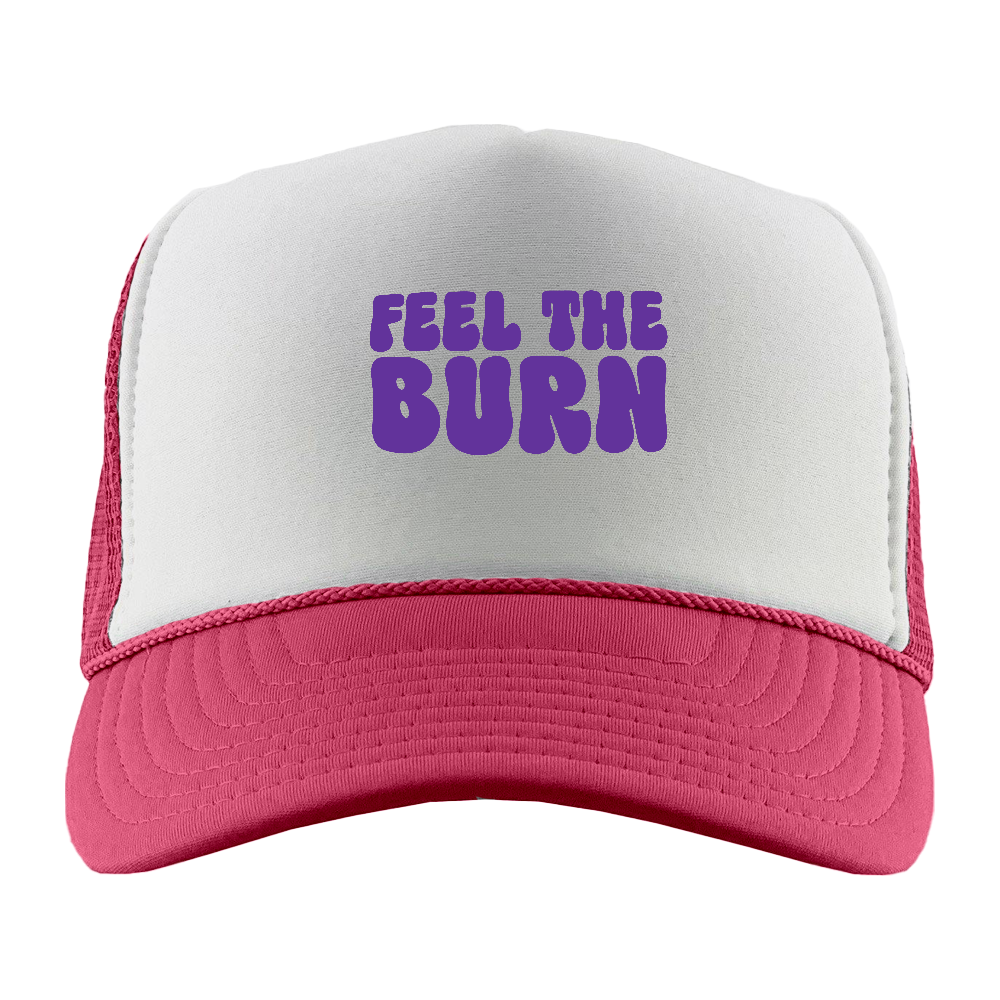 Feel The Burn Purple Foam Trucker Hat